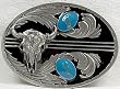 Southwestern Turquoise Enamel Buffalo Skull Buckle