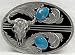 Southwestern Turquoise Enamel Buffalo Skull Buckle