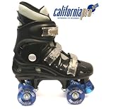 Ventronic California Pro Black Kids & Adults Quad Roller Skates , 1 uk
