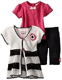 Little Lass Baby-Girls Infant 3 Piece Sweater Set with Stripe