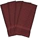 DII Basic Terry Collection Waffle Dishtowel Set, 15x26, Solid Wine, 4 Piece