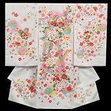 お宮参り着物 正絹女児初着 白 桜地紋 疋田桜 熨斗
