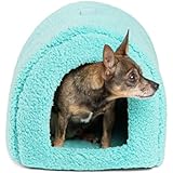 Best Friends by Sheri Pet Igloo in Sherpa, Teal, 17"x13"x12"
