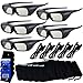 Sony Rechargeable Stylish 3D Glasses (Black) with Sony Pouch & USB Charging Cable + HeroFiber? Ultra Gentle Cleaning Cloths (5 Pack)