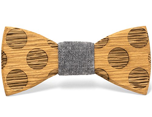 Two Guys Bow Tie Co. Men's Wood Bow Tie- Floyd Walnut Wood Bow Tie