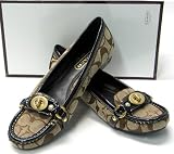 AUTHENTIC COACH KATRIN KHAKI SIGNATURE LOAFERS SHOES A2439