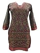 Dark Grey Tunic Top Maroon Green Hand Embroidered Long Kurti S