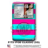 iPod Classic Skin - Psycho Stripes Neon Teal and Hot Pink WraptorSkinz TM Kit by TuneTattooz TM
