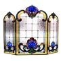 Tiffany Style Victorian Fireplace Screen with 36 Cabochons