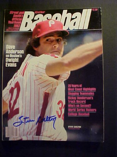 Steve Carlton Philadelphia Phillies Autographed September 1983 Street & Smith's Baseball Yearbook Magazine