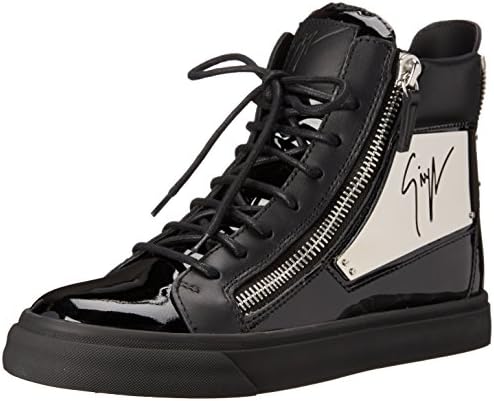 Giuseppe Zanotti Women's Mirrored High Top Fashion Sneaker, Ver Nero, 11 M US