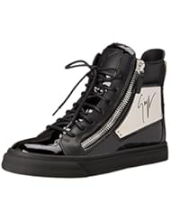 Shoes: Giuseppe Zanotti Womens Mirrored High Top Fashion Sneaker, Ver Nero, 8 M US - Giuseppe Zanotti
