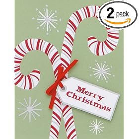 The Gift Wrap Company Boxed Christmas Cards, Vintage Canes, 20-Count Box (Pack of 2)