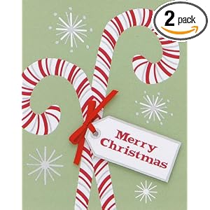 The Gift Wrap Company Boxed Christmas Cards, Vintage Canes, 20-Count Box (Pack of 2)