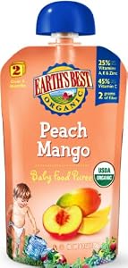 Earth's Best Puree Peach Mango, 4.2-Ounce (Pack of 12)