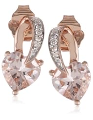 Precious Metal, Gemstone and Diamond Ear-Pin Earrings (0.03 cttw, G-H Color, I2-I3 Clarity)