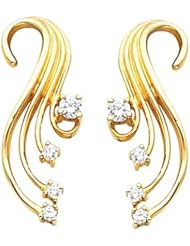 Pair of 18K Yellow Gold Diamond Earrings - 0.38 Ct. -- LIFETIME WARRANTY
