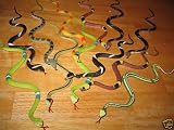 12 Rubber RAINFOREST Snakes/14" Rain Forest Snake Figures/PARTY Favors/NATURE Toys/Anaconda/BOA Constrictor/Rattle/CORAL/Viper