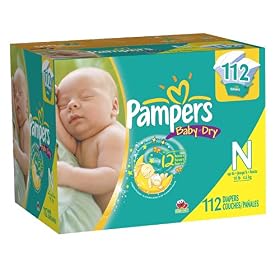 Baby Dry Diapers Super Pack, Newborn, 112 Count: Health &amp; Personal Care
