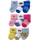 Luvable Friends 3-Pack Bright Colors Newborn Socks