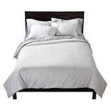 Home Wrinkle Free King Size Duvet Cover and Shams Set White