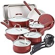 Paula Deen Savannah Collection Aluminum Nonstick 17-Piece Cookware Set, Red