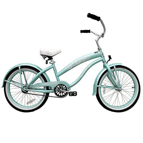 Kids Bikes Mint Green Girls Beach Cruiser 20 inch Extended Frame