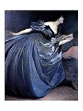 Althea Reading in Blue Dress Art Poster Print by John White Alexander, 18x24