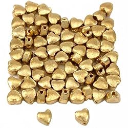 15g Heart Beads Gold Plated Beading Parts 4mm Approx 70