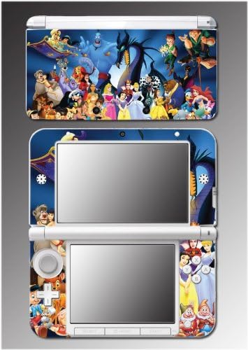 Princess Friends Ariel Snow White Jasmine Belle Pocahontas Bambi Minnie Mickey Mouse Cinderella Sleeping Beauty Video Game Vinyl Decal Cover Skin Protector for Nintendo 3DS XL