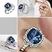 [Retro Series] Yoursfs Square 2.5ct Blue Sapphire Cushion Cut Gemstone Anniversary Engagement Ring­