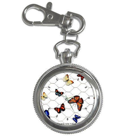 Limited Edition Violano Keychain Pocket Watch Multiple Butterflies