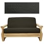 Elegant Ribbed Black Futon Cover Full 5pc Pillow set 631