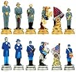 Civil War Chess Pieces - Gold and Silver Plated Pewter - 2" Height (Board Not Included)