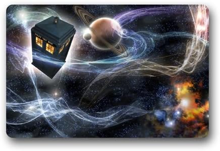 Custom Galaxy Space Doctor Who Tardis Machine Washable Doormats Indoor Outdoor Doormat 23.6"x15.7"