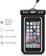 JOTO Universal Waterproof, Snowproof, Dirtproof Case Bag for iPhone 6, 6 Plus, 5S 5C 5 4S, Samsung Galaxy S6, S6 Edge, S5, S4, S3, Note 4 / 3 / 2 / 1, HTC One M9, M8, M7, Max, LG G4 G3 G2, Nexus 6, 5, 4, Sony Xperia Z3, Z2, Z1, Nokia Lumia, BlackBerry, Motorola MOTO G, X, E - Also fits other Smartphone, iTouch, MP3 player, up to 6-Inch Diagonal, Credit Card Wallet Money Dry Bag, IPX8 Certified to 100 Feet (Black)