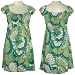VELVET TORCH Green Short Sleeve Gathered Dress