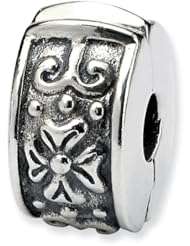 Sterling Silver Reflections Hinged Floral Clip Bead