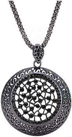 Dasion European And American Fashion Ttemperament Joker Sweater chain Decoration Pendant Necklace(Black)