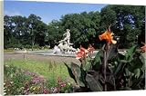 Neptune statue in the Alter Botanical Garden - 20 Inch Canvas Print (51 cm) by Robert Harding