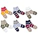 TeeHee Little Boys Basic Cotton Crew Socks 6 Pair Pack (6-8 Years, Rugby Stripe)