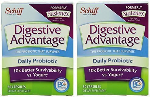 Digestive Advantage Daily Probiotics Supplement, Capsules, 30 Count (Pack of 2) by Schiff Nutrition