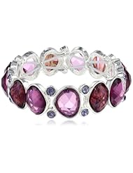 Napier "Field Of Dreams" Silver-Tone and Purple Stretch Bracelet, 7.25"