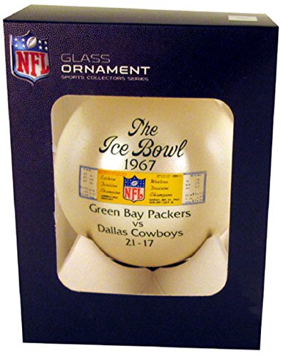 Green Bay Packers Ice Bowl 1967-2 5/8” Glass Christmas Tree Ornament-White Green Bay Packers Ice Bowl 1967-2 5/8” Glass Christmas Tree Ornament-White