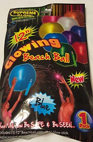 Glow In The Dark Light Up Beach Ball Blue