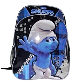  Smurfs Blue Boys School 16  Backpack Bag