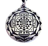 Sri Chakra Shri Yantra Pendant Mantra Hindu Goddess Necklace Amulet Jewelry