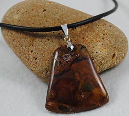 Trapezoid Tree Fossil Pendant Necklace