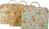 Punch Studio Romantic French Florals (I) 3 nested carrying cases with handle