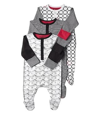 Unisex Zebra Hanging Sleepsuit - 3pk